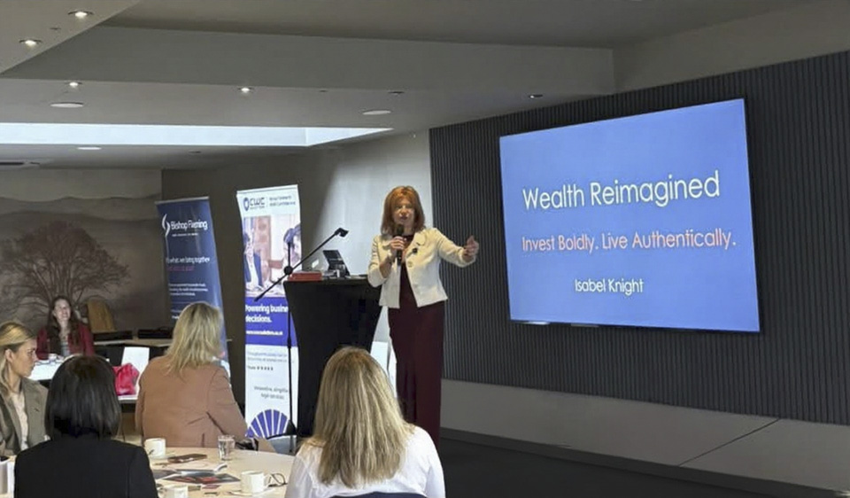Isabel Knight speaking to a Wealth Reimagined audience